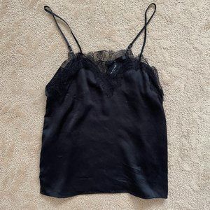THE KOOPLES Silk Cami with lace trim